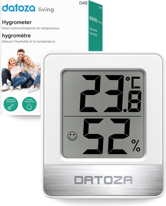 Datoza Thermo Hygrometer - Luchtvochtigheidsmeter - Digitaal Weerstation Vochtigheidsmeter met Thermometer - voor Binnen